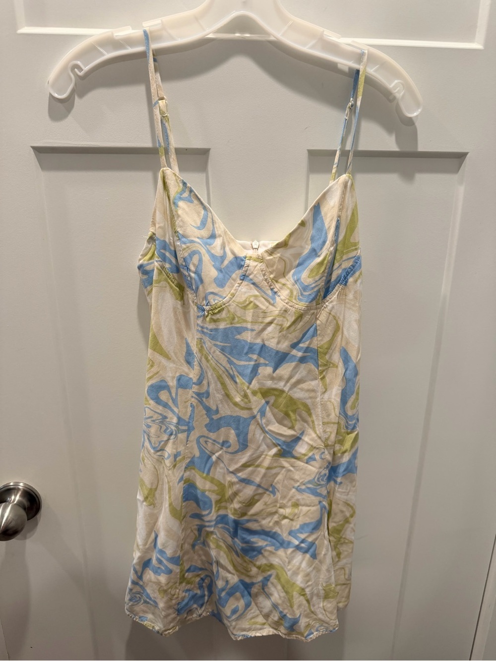L.A. Hearts Abstract Swirl Bustier Mini Dress Medium Y2K Resort